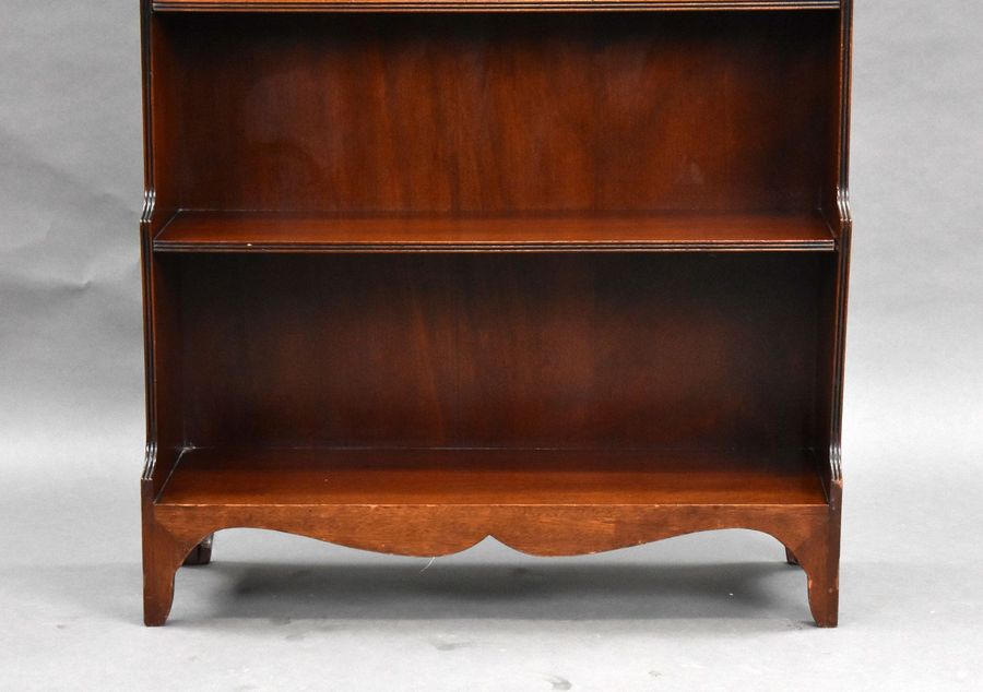 Antique Regency Style Mahogany Waterfall Bookcase