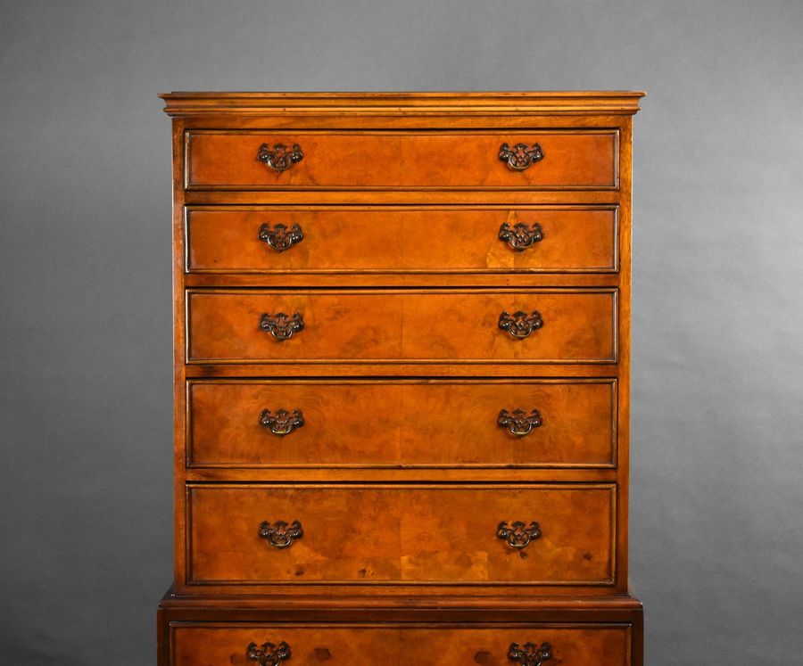 Antique Antique Burr Walnut Chest on Chest