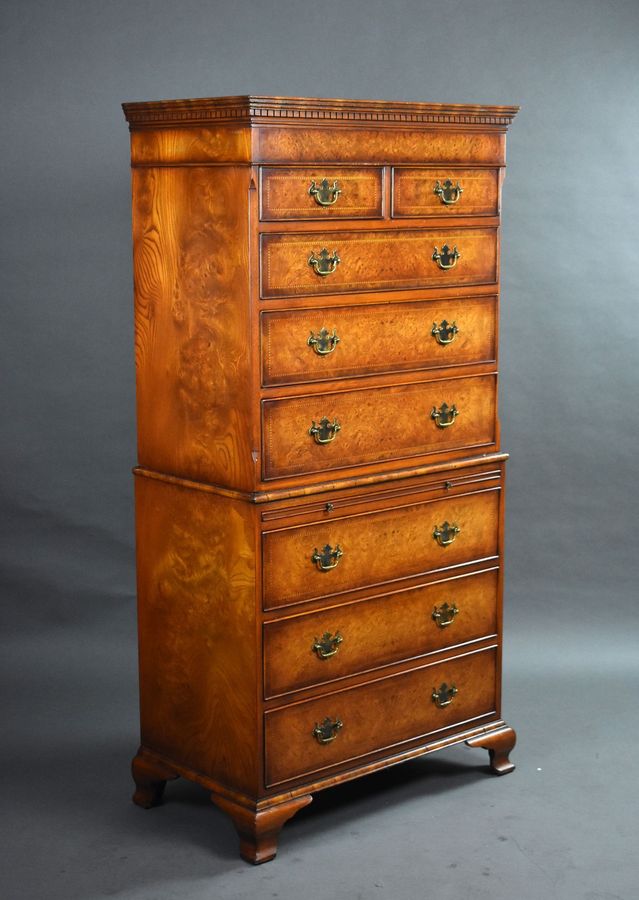 Burr Walnut Chest on Chest