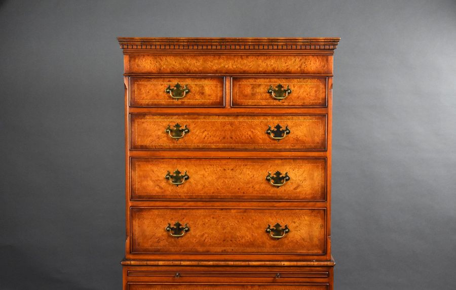 Antique Burr Walnut Chest on Chest