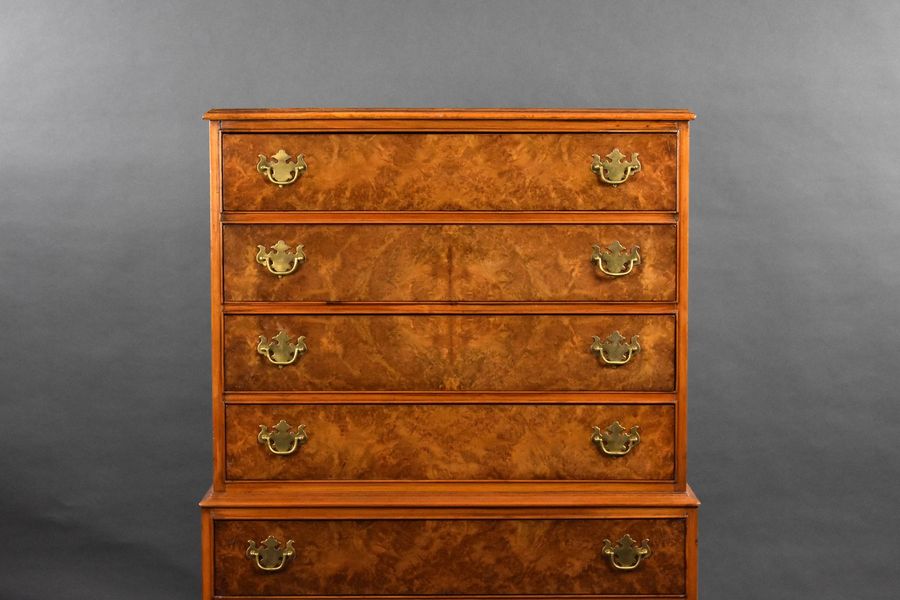 Antique Antique Burr Walnut Chest on Chest