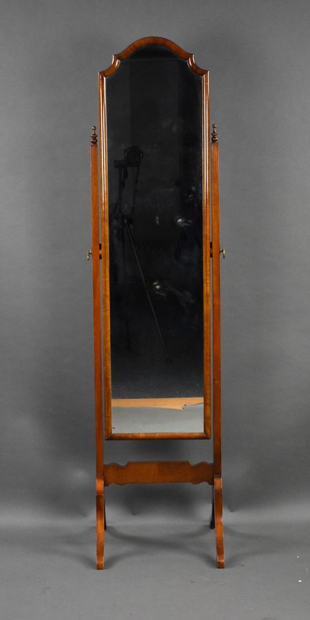 Antique Queen Anne Style Mahogany Cheval Mirror