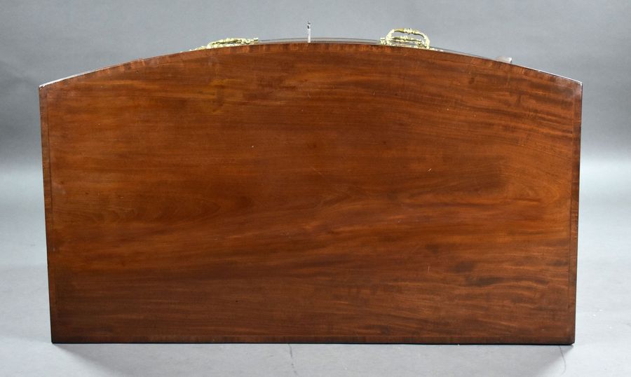 Antique Regency Flame Mahogany Bow Front Gentlemens Chest