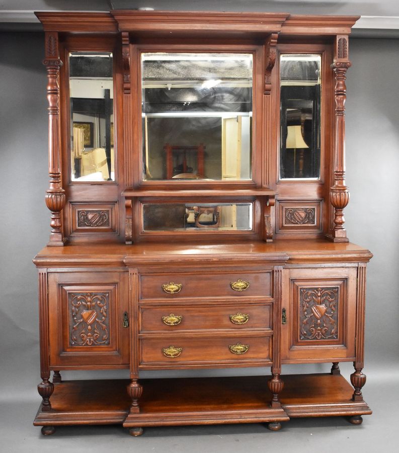 Victorian Walnut Mirror Back Sideboard