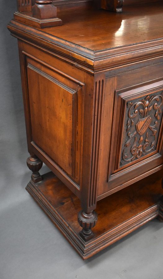 Antique Victorian Walnut Mirror Back Sideboard