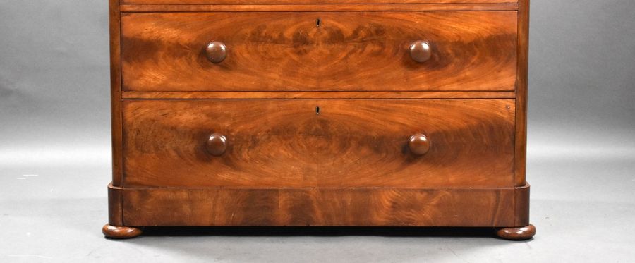 Antique Victorian Flame Mahogany Chest of Drawers