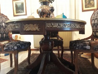 Antique Dining Table with Chairs