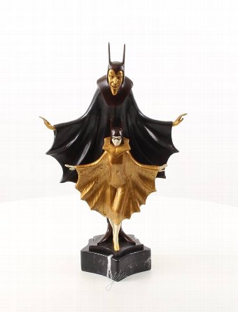 Satanella - Cold painted bronze sculpture Art Deco style