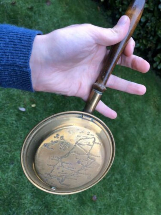 Antique Antique Brass Isle Of Man RARE Map Bedpan Bed Pan ANTIQUES.CO