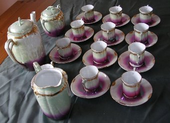 Antique Victorian Porcelain Coffee / Chocolate Set. Serves 12