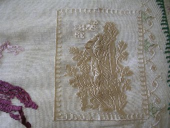 Antique Italian / Vintage Bedspread Embroidered on Net / Lace. Period 1900 - 1920 