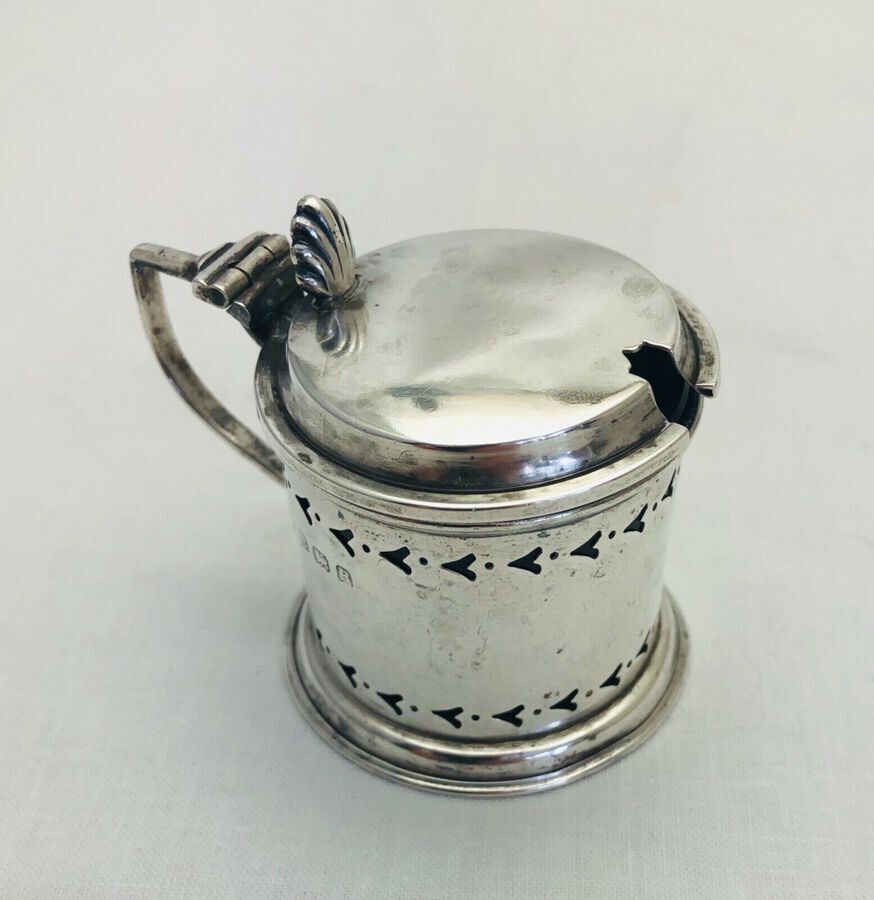 Antique Vintage Sterling Solid Silver Mustard Pot 1926 (1191-A-KKY)