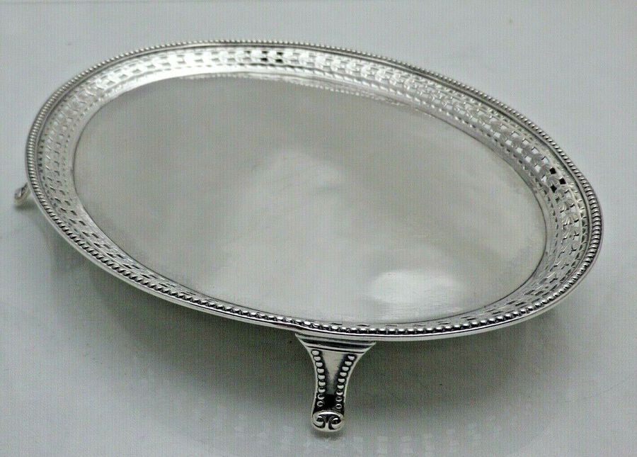 Georgian 1764 Antique Solid Silver Oval Teapot Stand on 4 Feet (1762/K/ONN)