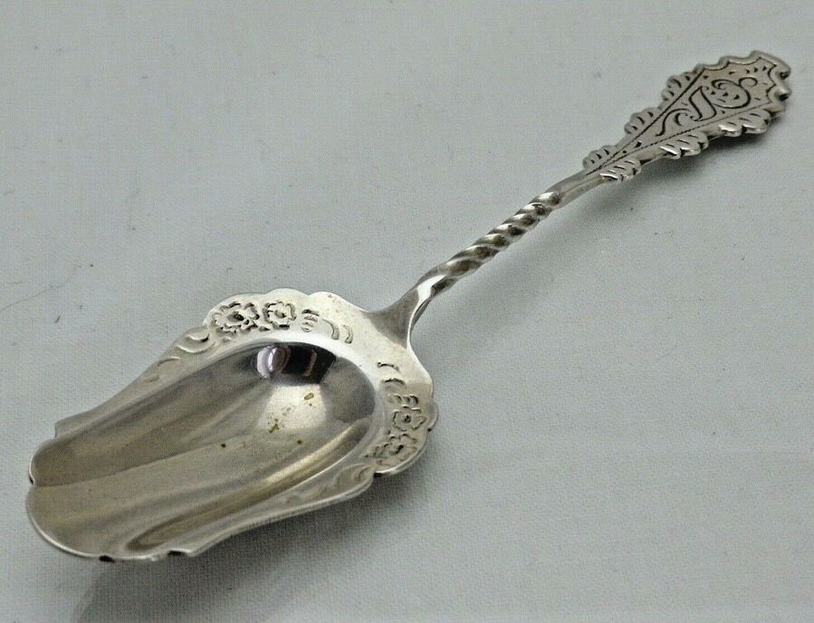 1882 Dutch Antique Sterling Solid Silver Caddy Spoon (1494/A/VNY)