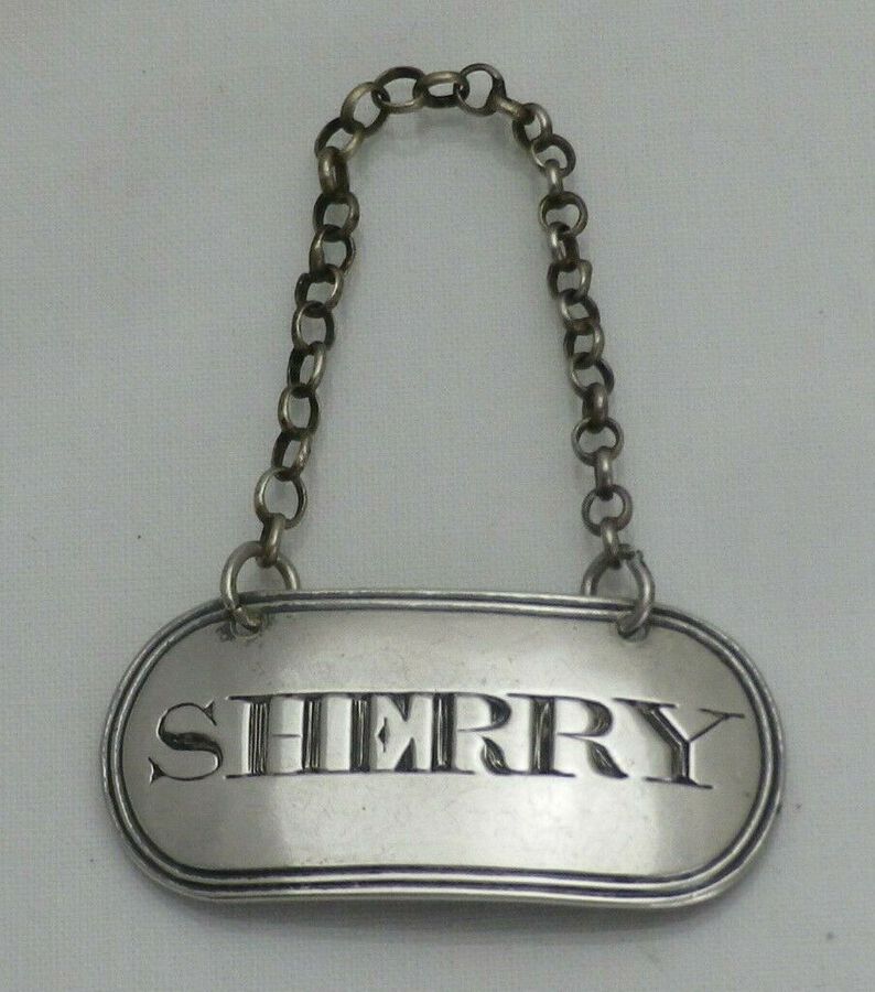 Antique 1812 Georgian Antique Solid Silver Sherry Label Ticket Wine (1387-A-OSY)