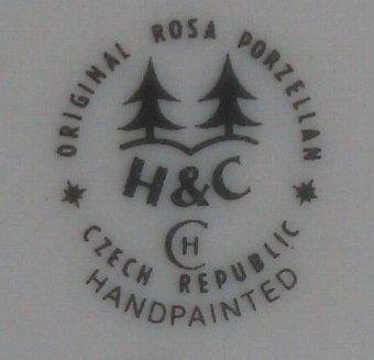 Antique H&C (Haas & Czjzek) - Beautiful 92 pcs Tea Set - Original Rosa Porzelian