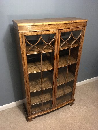 Bow Fronted Oak Bookcase