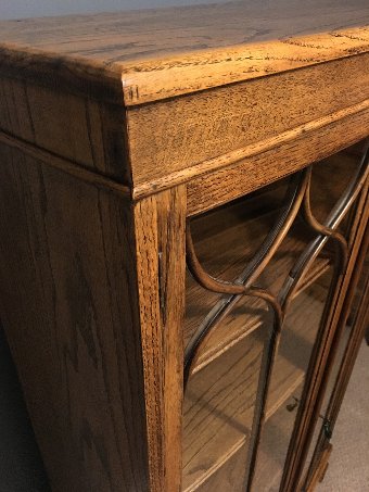 Antique Bow Fronted Oak Bookcase