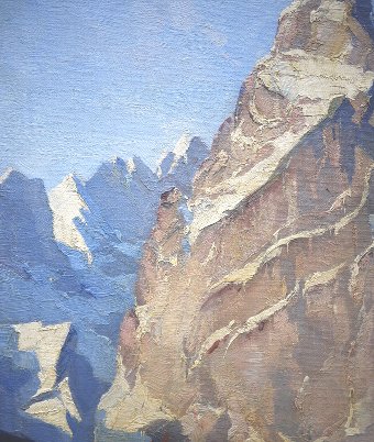 Antique Dolomites painting