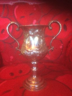 Antique Solid Silver Trophy Goblet By George Unite Birmingham 1869 Weighs 489 G