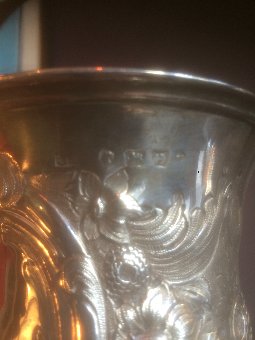 Antique Antique Solid Silver Trophy Goblet By George Unite Birmingham 1869 Weighs 489 G