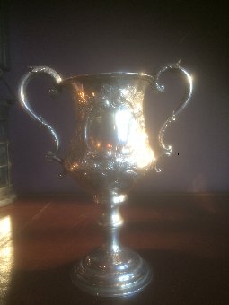 Antique Antique Solid Silver Trophy Goblet By George Unite Birmingham 1869 Weighs 489 G