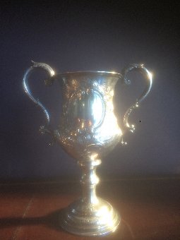 Antique Antique Solid Silver Trophy Goblet By George Unite Birmingham 1869 Weighs 489 G