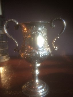 Antique Antique Solid Silver Trophy Goblet By George Unite Birmingham 1869 Weighs 489 G