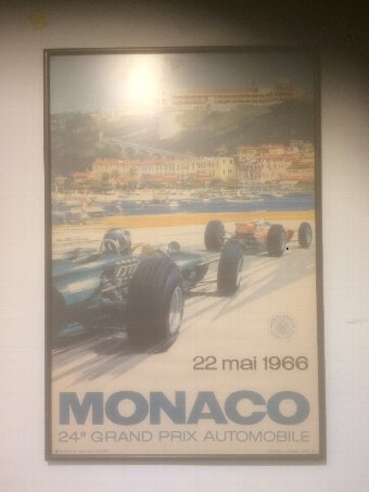 A Original 1966 Monaco Grand Prix Poster Advert  By Michael Turner 