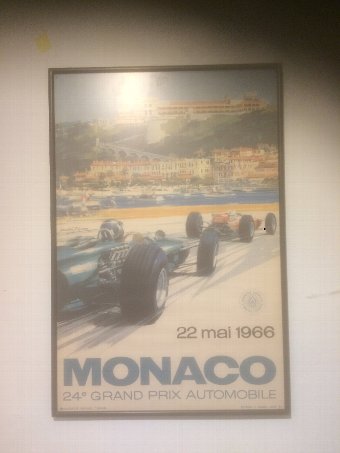 Antique A Original 1966 Monaco Grand Prix Poster Advert  By Michael Turner 