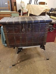 Antique Antique 19th century teak iron bound sea chest