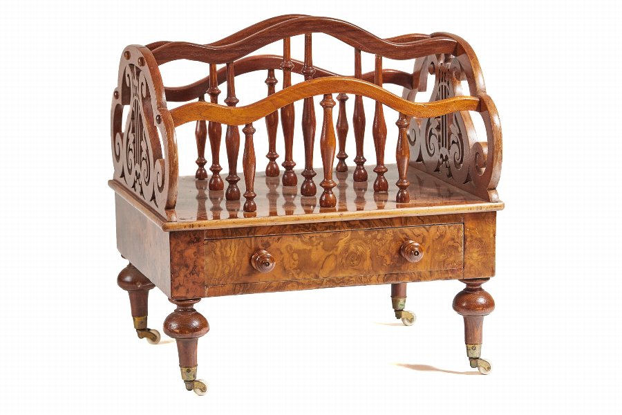 Burr walnut Victorian canterbury