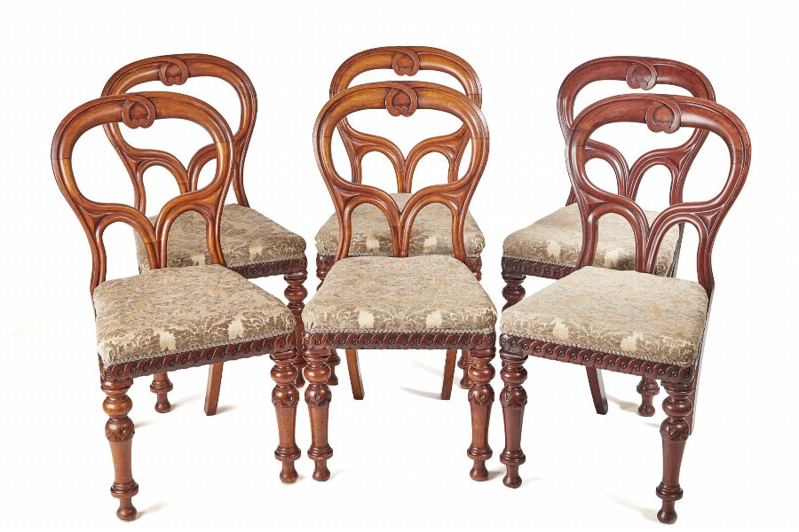 Outstanding Quality set of six Scottish mahogany dining chairs