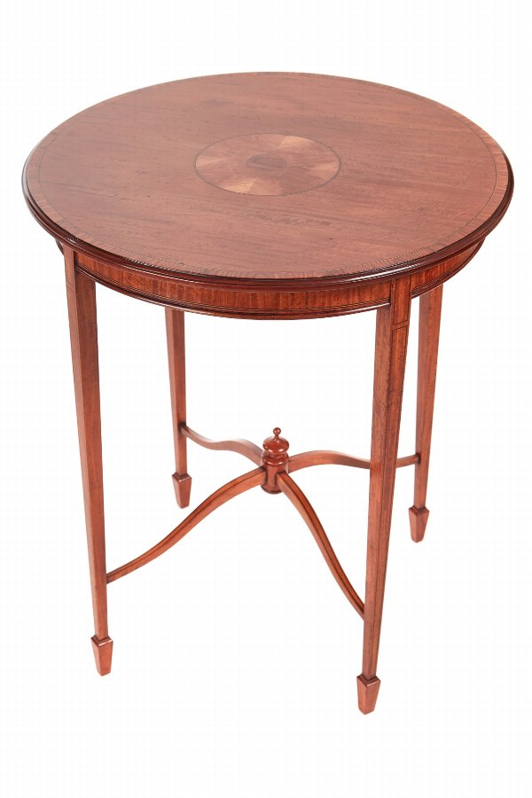 Fine Elegant Inlaid Satinwood Round Antique Occasional Table c.1900