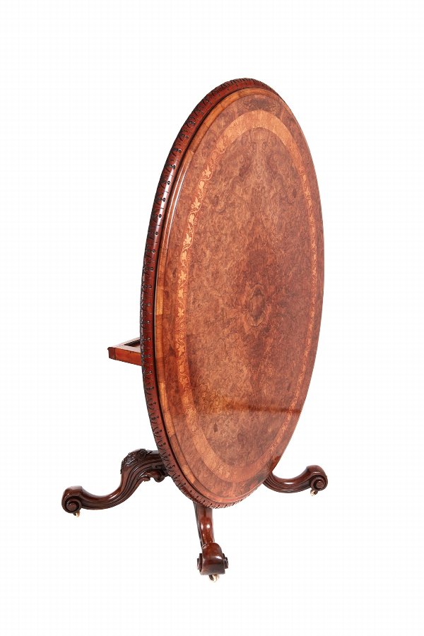Fine Burr Walnut Inlaid Centre Table c.1850