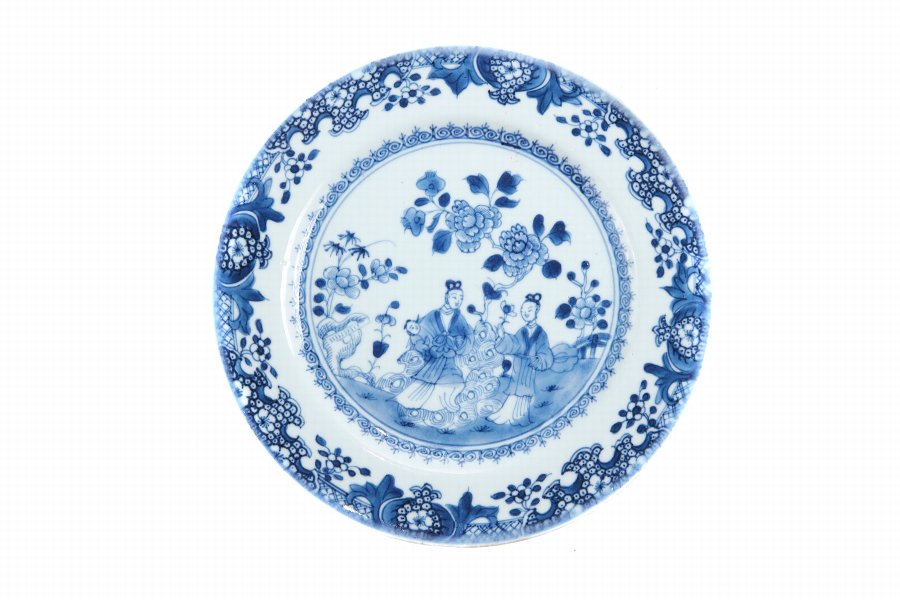18th Century Blue & White Chinese Plate