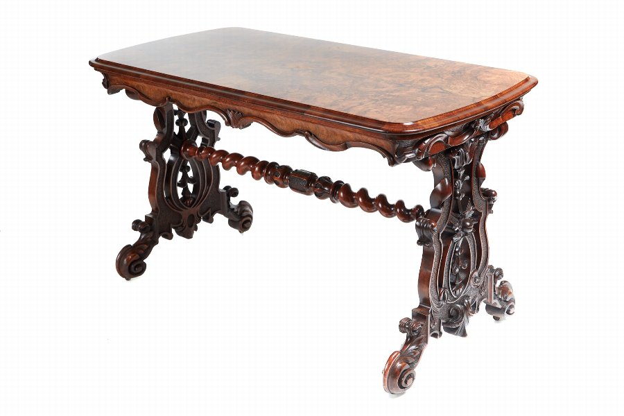 Outstanding Victorian Burr Walnut Centre Table