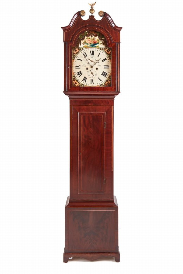Mahogany Inlaid 8 day Grandfather Clock
