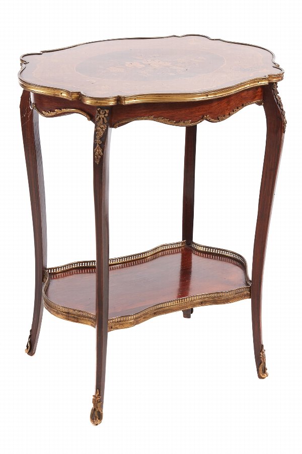 Fine French Marquetry shaped top Occasional Table