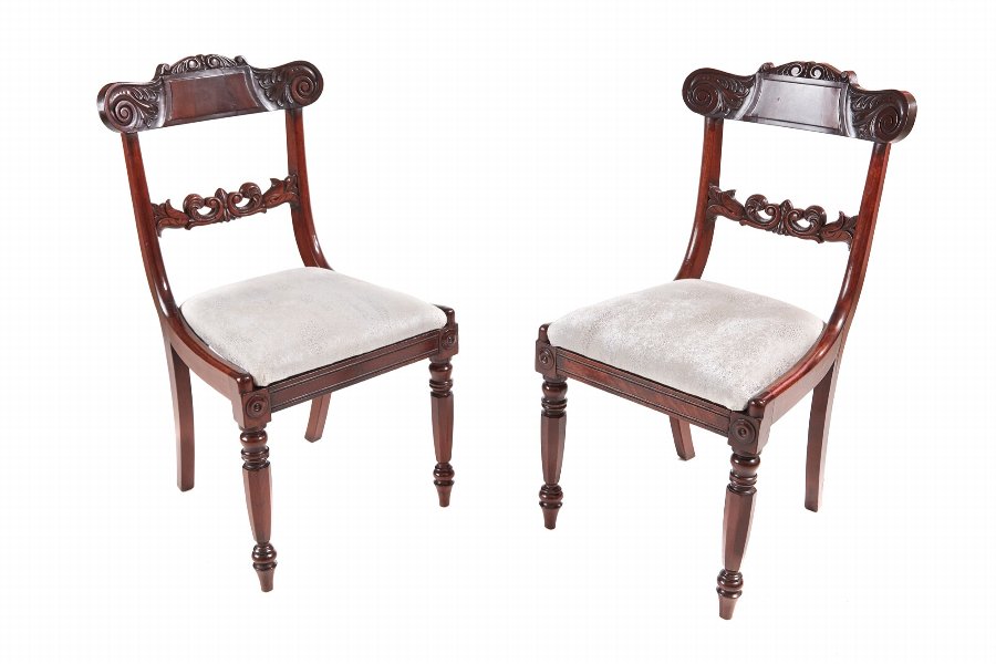 Pair of William IV mahogany side chairs