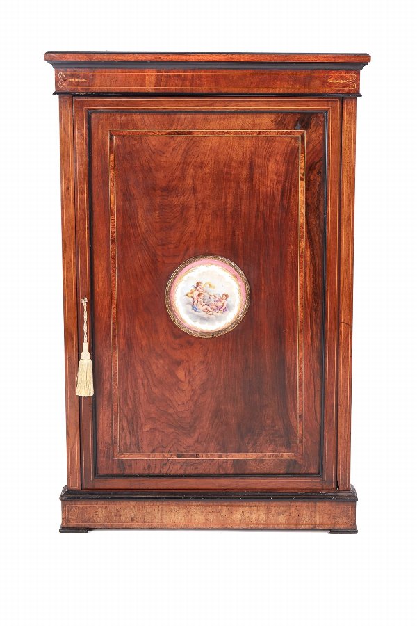 Quality Victorian Inlaid Walnut Corner Cabinet