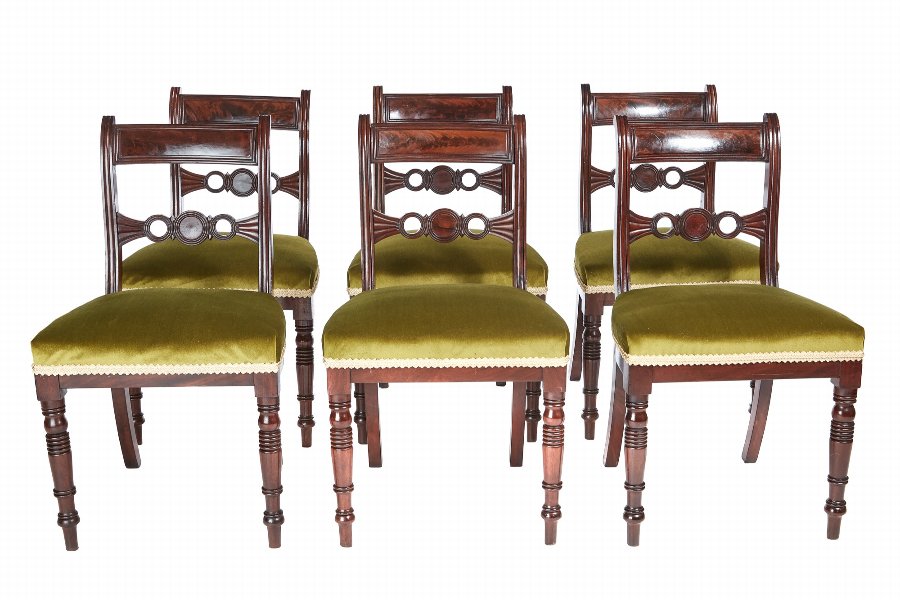 Fine Set of Six Regency Mahogany Dining Chairs  
