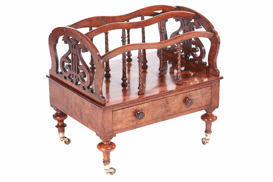 Victorian Burr Walnut Canterbury