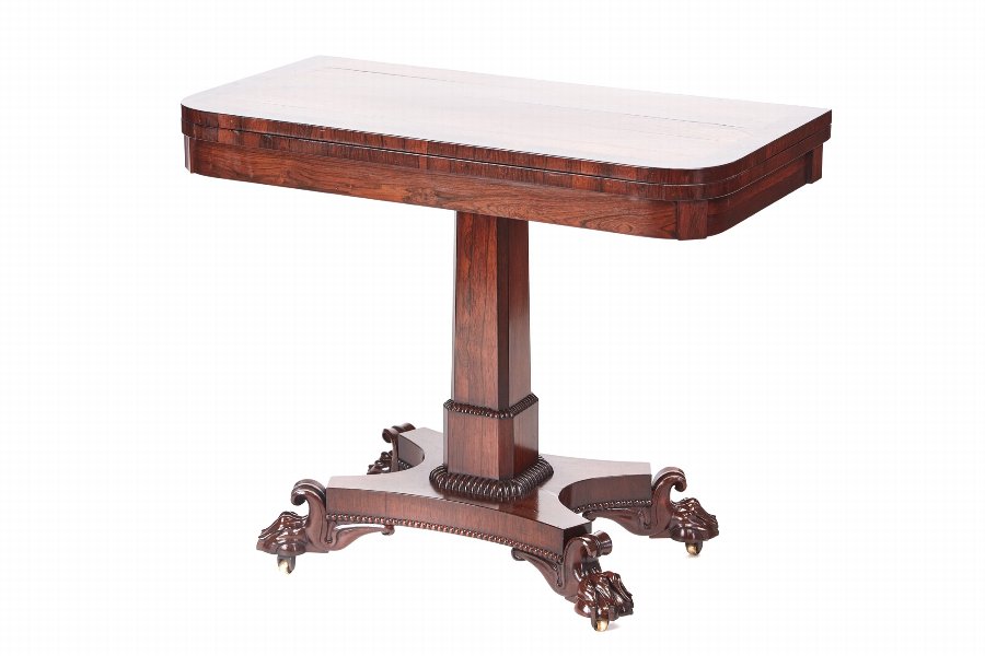 Quality William IV Rosewood Card Table