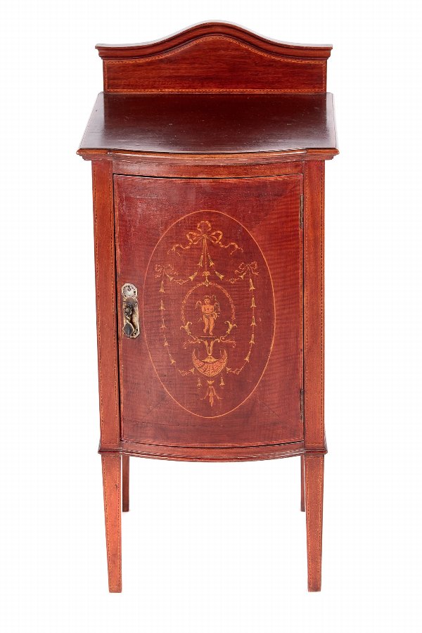 Edwardian Inlaid Mahogany Bedside Cabinet