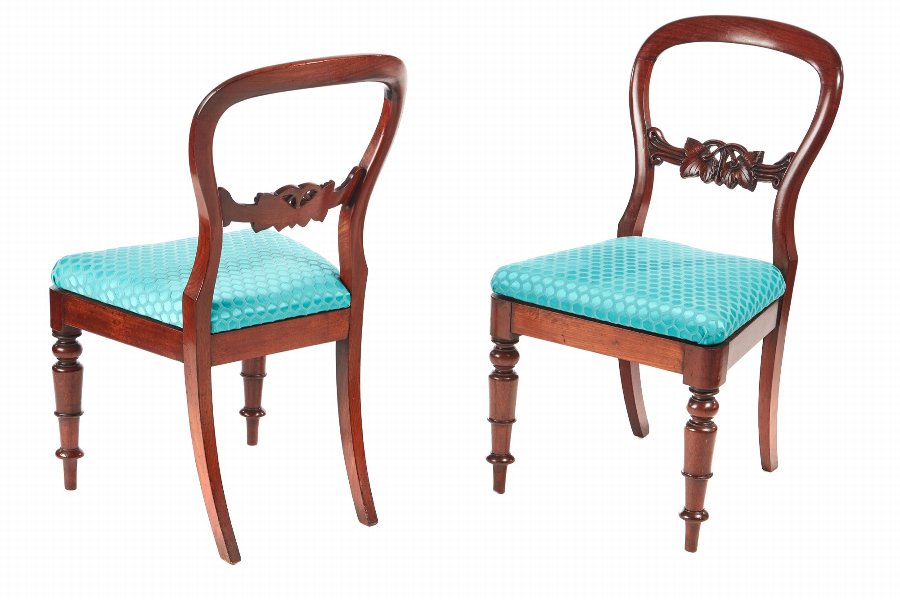 Pair Of Antique Victorian Mahogany Side Chairs