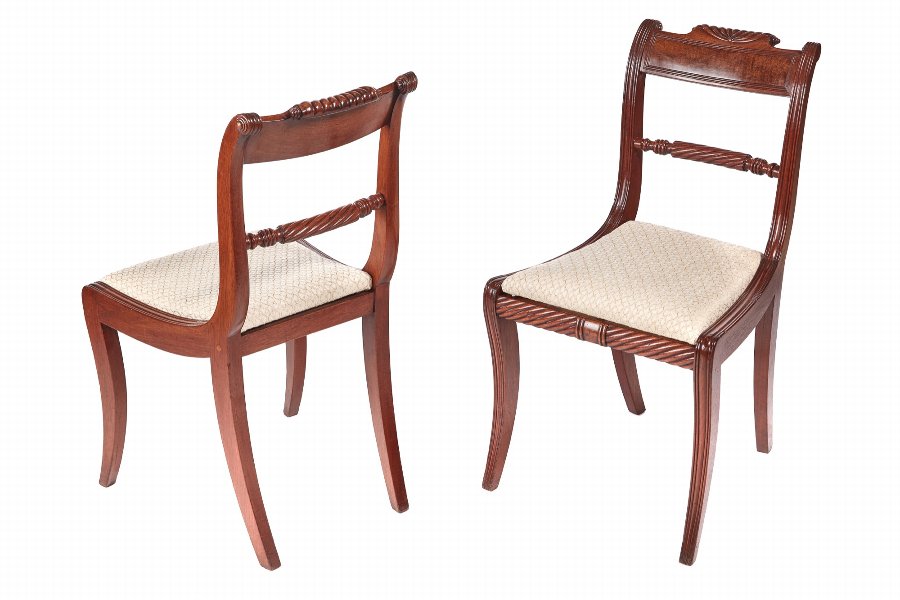 Fine Pair Of Regency Mahogany Side Chairs 