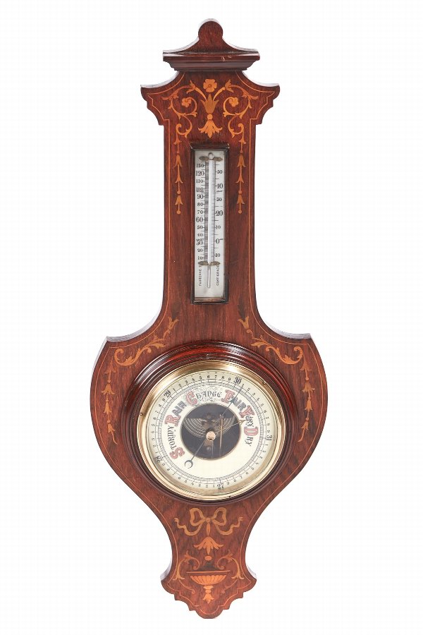 Antique Rosewood Inlaid Barometer