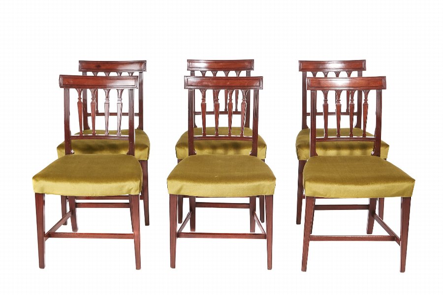 Fine Set Of Six Georgian Mahogany Dining Chairs
