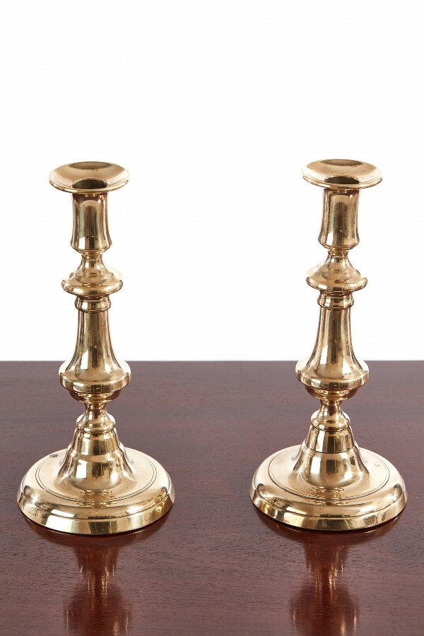 Pair of Antique Brass Candlesticks c.1860